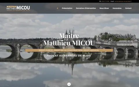 Page d’accueil du site Maître Matthieu Micou