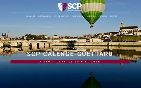 Page d’accueil du site SCP Calenge–Guettard