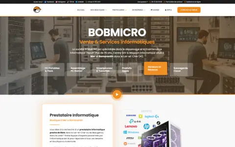 Page d’accueil du site BOBMICRO