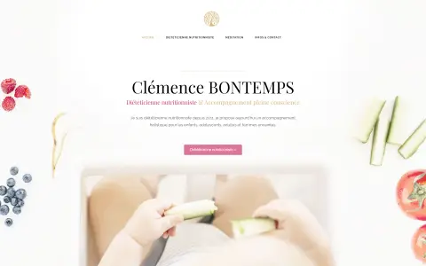Page d’accueil du site Clémence Bontemps