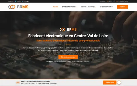 Page d’accueil du site BRMS