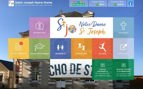 Page d’accueil du site Saint-Joseph Notre-Dame